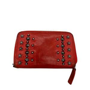 Givenchy Calf-Skin Leather*Studded Red Wallet*Original Card*Entrupy COA